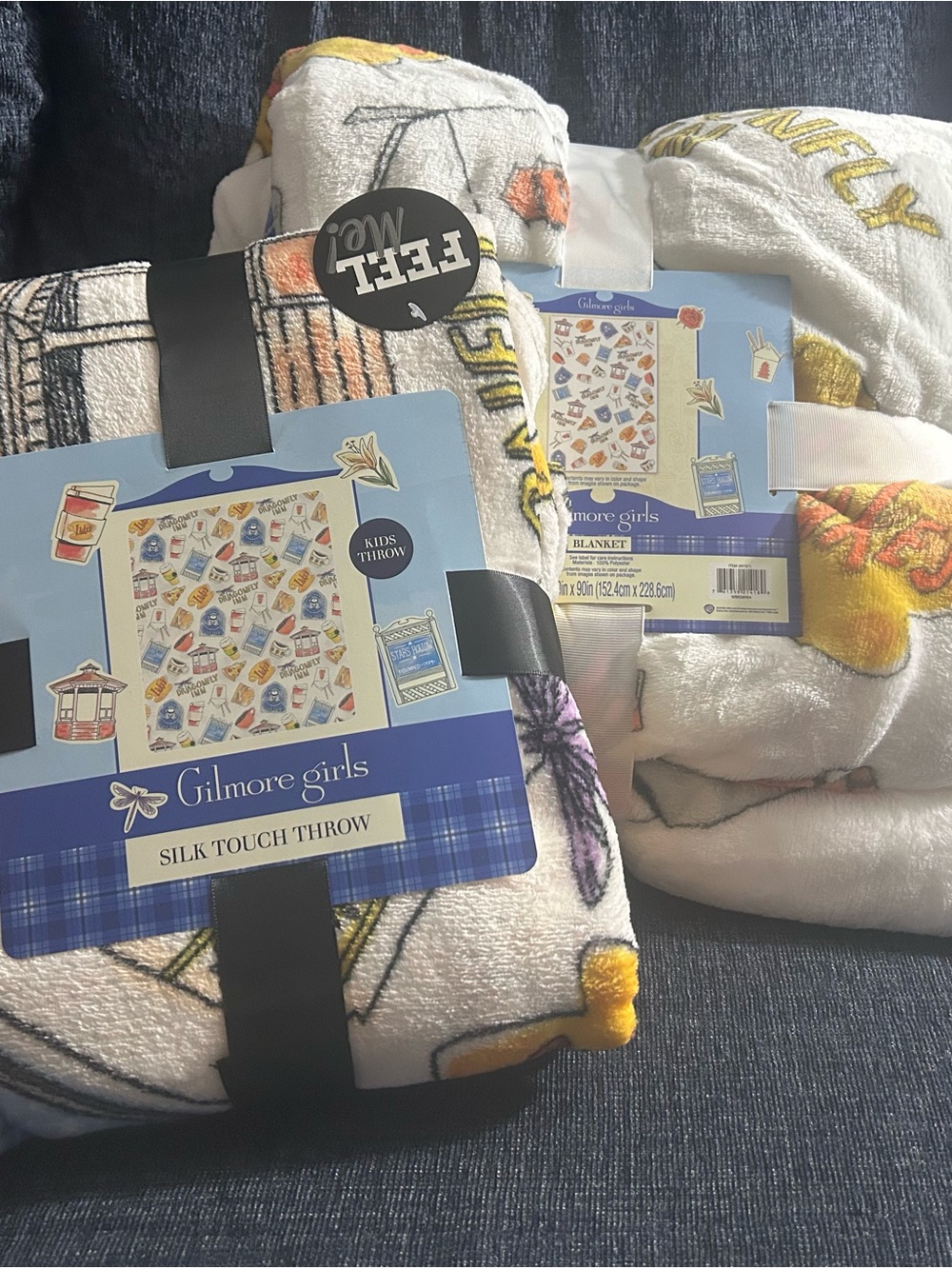 Cream and Yellow Silk-Touch Throw Blanket